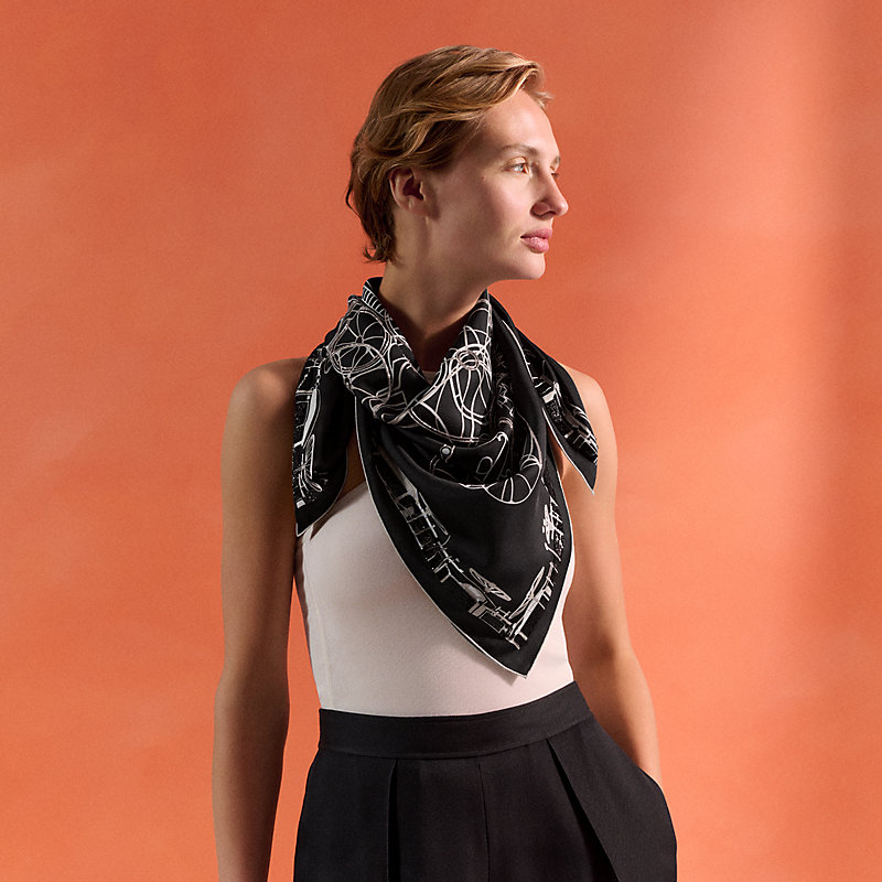 Complication Equestre embroidered scarf 90 | Hermès Mainland